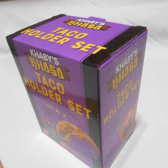 NEW Set of 4 Khaby's Khasa Taco Holders easy to stack new in sealed box kitchen - Picture 6 of 9